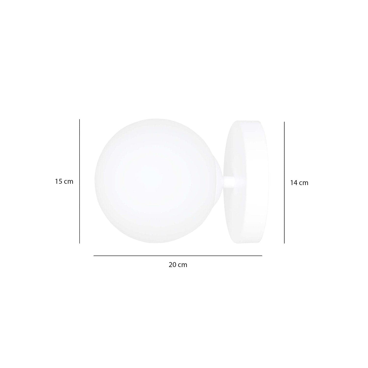 Applique A 1 Luce Hallador In Acciaio Bianco E Sfera In Vetro Opalino in Applique LuceArt - Montecorvino Pugliano, commercioVirtuoso.it