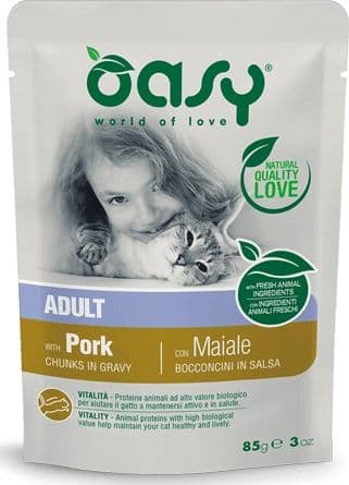 Oasy Adult Bocconcini in Salsa Gatti Maiale Busta 85gr - 2