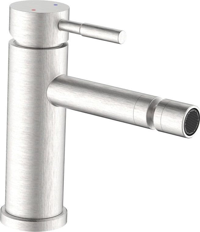 Miscelatore bidet in acciaio inox satinato tondo