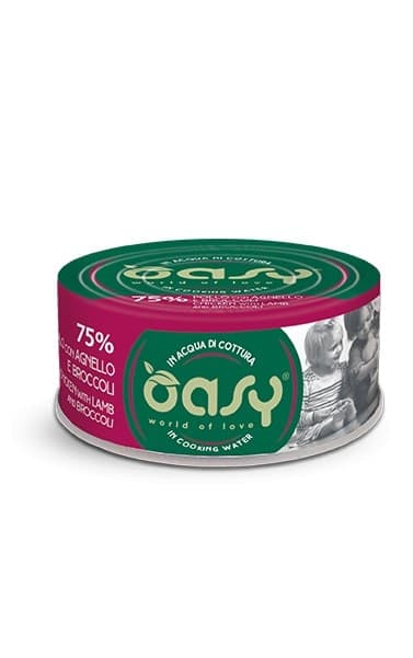 Oasy Adult Gatti More Love Pollo con Agnello e Broccoli in Acqua di Cottura Scatoletta 70gr - 2