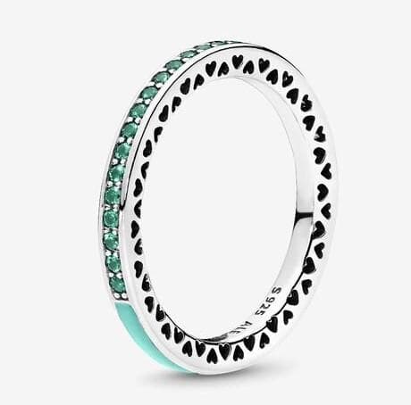 Pandora - Anello Cuori Radiosi Verde Menta