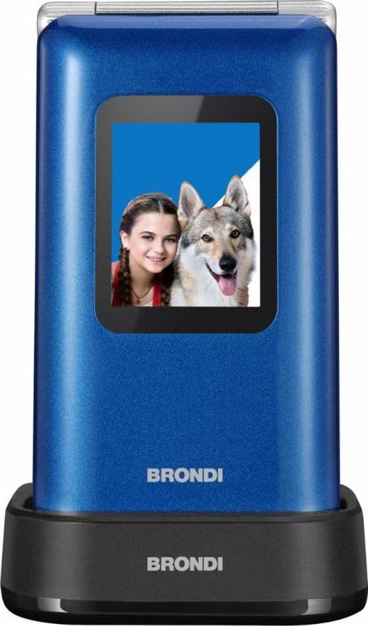 telefono gsm brondi amico prezioso blu clamshell dual sim quadri band  display 2.8 flip attivo e base di ricarica in Cellulari e Smartphone Tropposmart.it - Genova, commercioVirtuoso.it