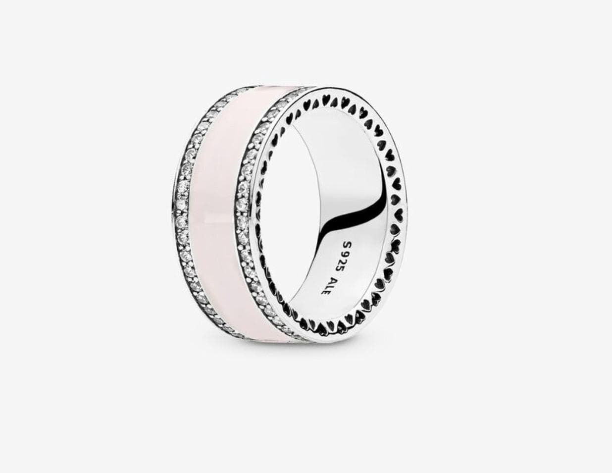 Pandora - Anello Fascia Cuori Rosa Chiaro