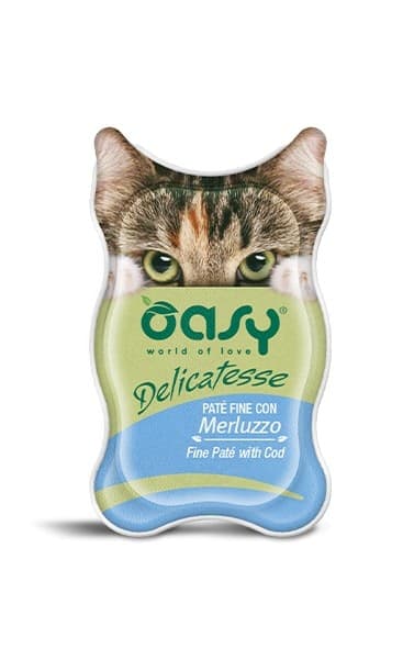 Oasy Adult Gatti Delicatesse Merluzzo Vaschetta 85gr - 2