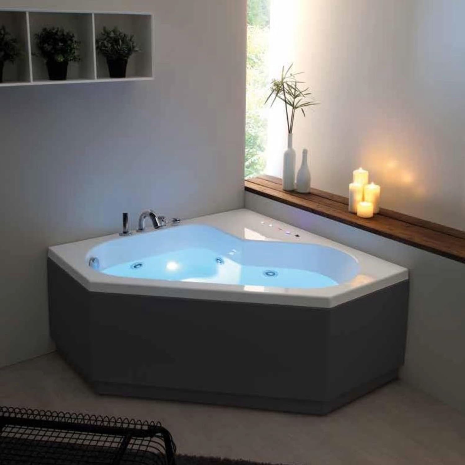 Vasca da Bagno ad angolo DIAMANTE dimensioni 120x120 h55 in Vasca da bagno giapponese StileBagno - Roma, commercioVirtuoso.it