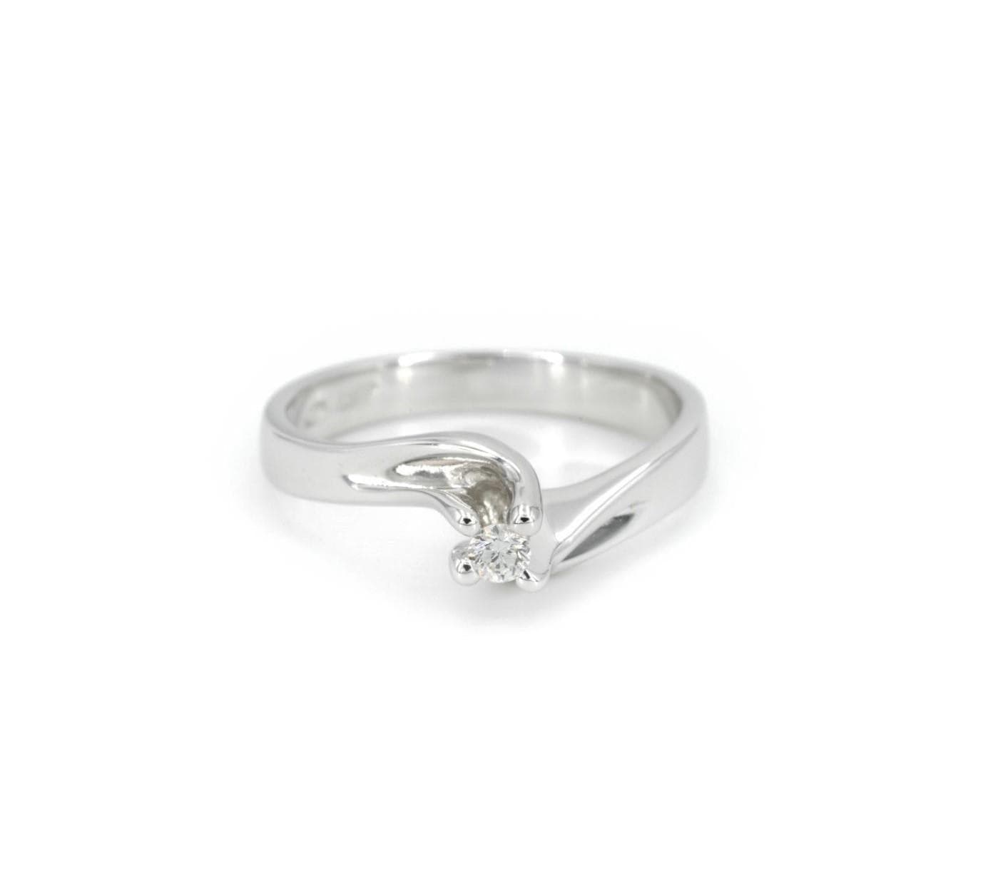 Giorgio VIsconti - Anello Solitario in oro bianco e Diamante modello Valentino - 2