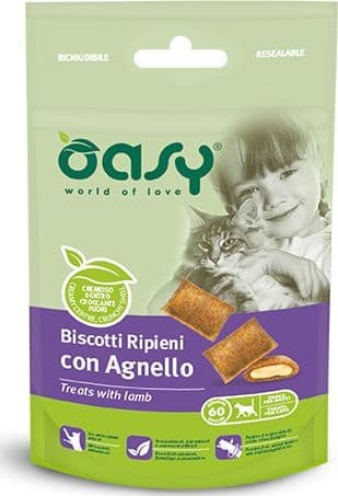 Oasy Adult Gatti Biscotti Ripieni Agnello 60gr - 2