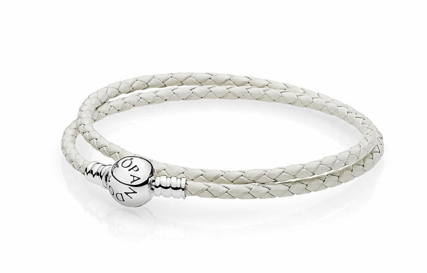 Pandora Bracciale in Pelle Intrecciata Avorio, giro doppio in Bracciali Alba Gioielli - Casoria, commercioVirtuoso.it