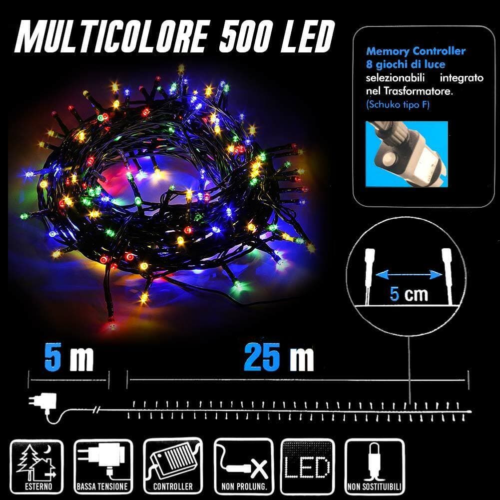 Catena Luminosa 500 LED Mini Lucciole Multicolore 8 Funzioni Interno Esterno in Catene luminose Danyx - Casoria, commercioVirtuoso.it