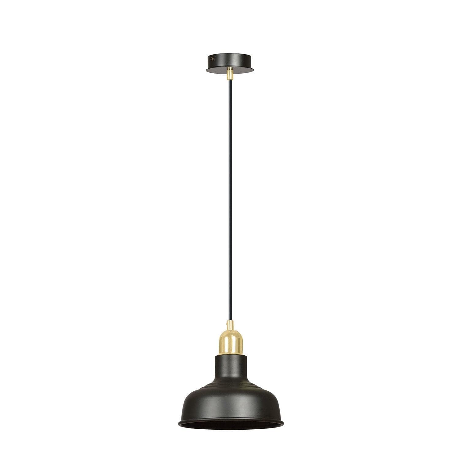 Sospensione Industrial 1 Luce Ibor In Acciaio Nero Con Elementi In Oro in Lampade a sospensione LuceArt - Montecorvino Pugliano, commercioVirtuoso.it