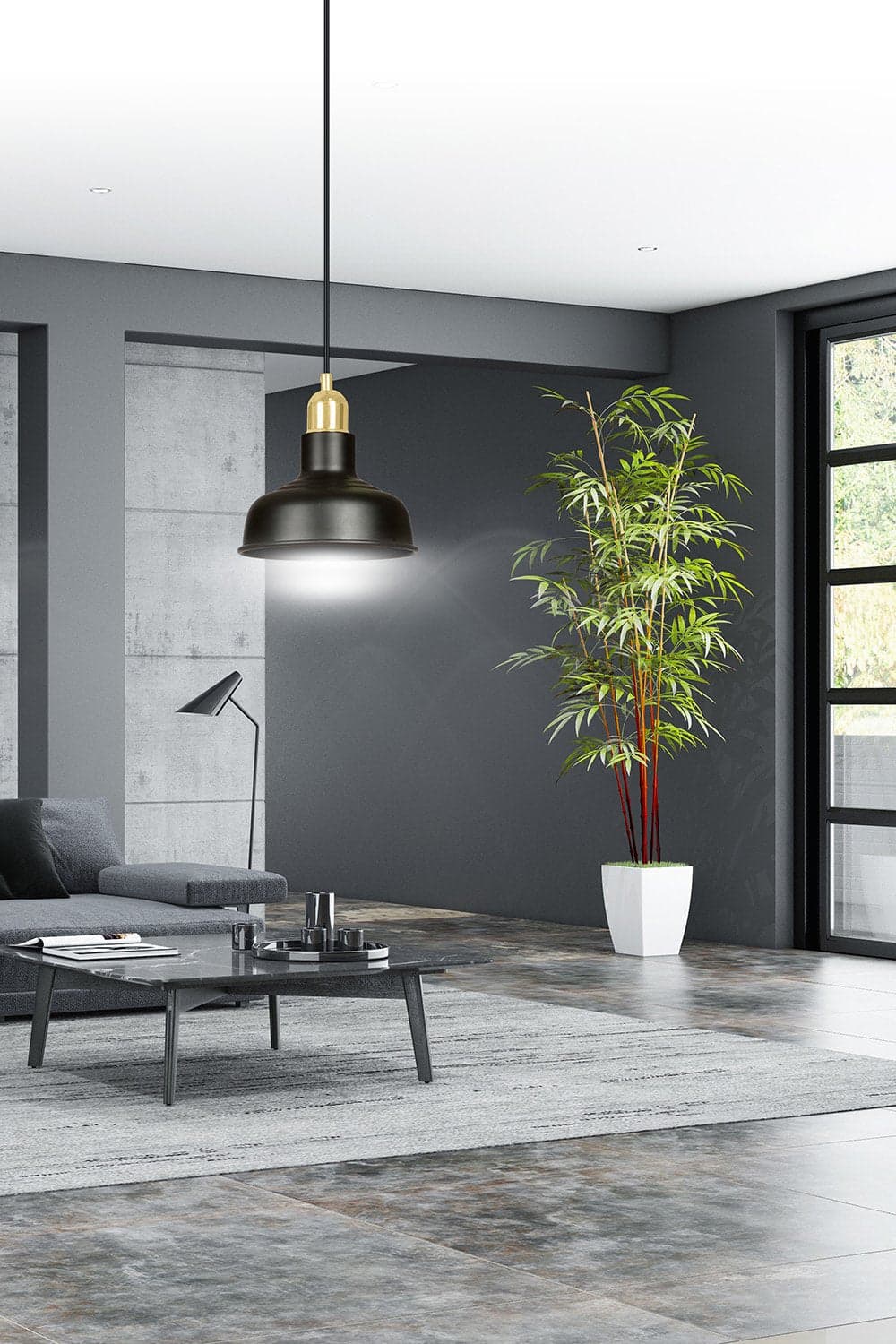Sospensione Industrial 1 Luce Ibor In Acciaio Nero Con Elementi In Oro in Lampade a sospensione LuceArt - Montecorvino Pugliano, commercioVirtuoso.it
