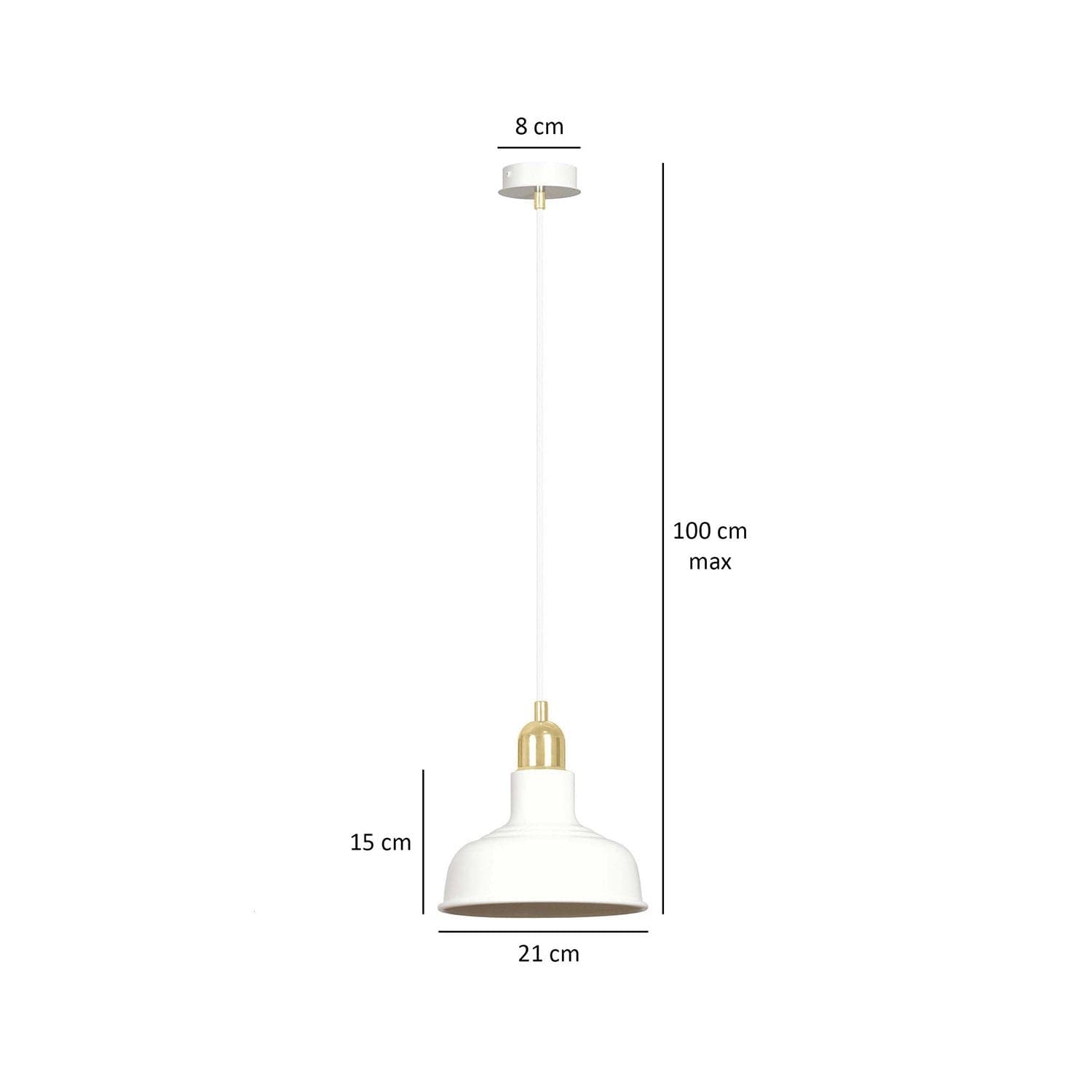 Sospensione Industrial 1 Luce Ibor In Acciaio Bianco Con Elementi In Oro in Lampade a sospensione LuceArt - Montecorvino Pugliano, commercioVirtuoso.it
