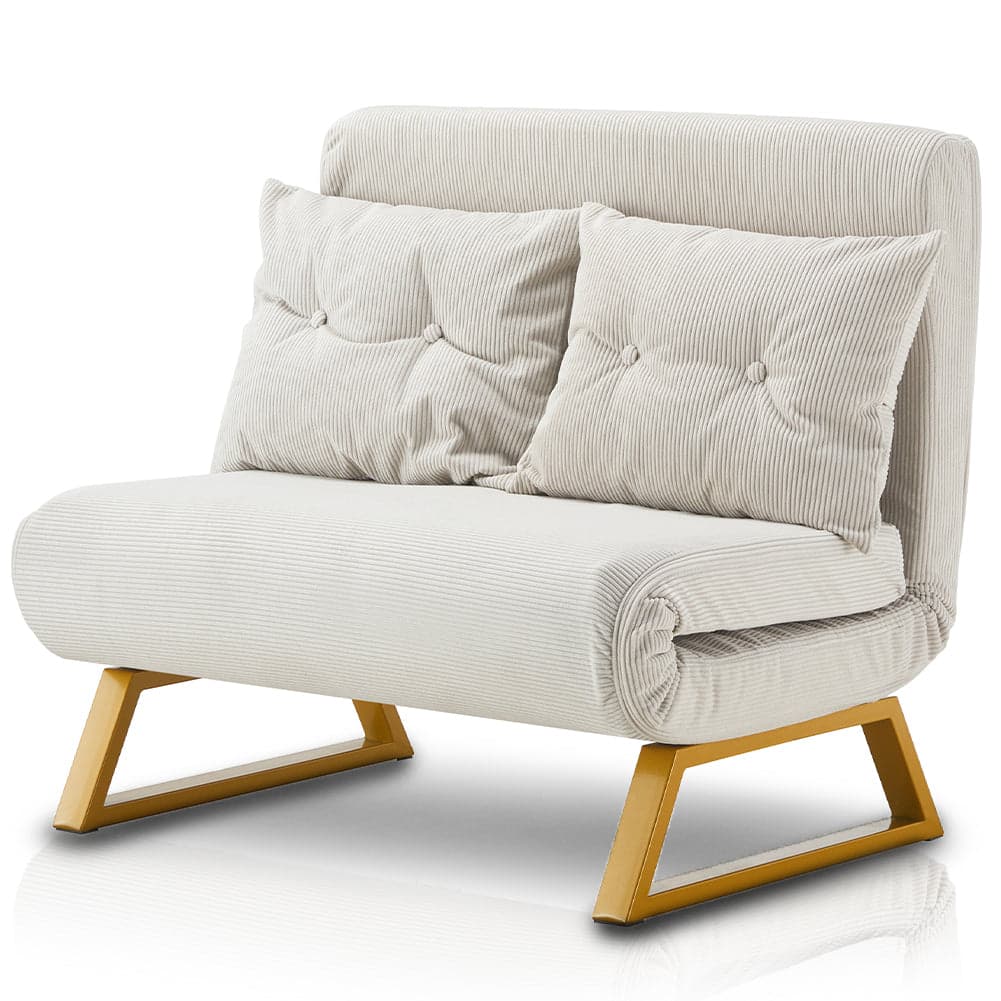 Poltrona Pieghevole Letto 2posti Recliner Seduta Morbida Braccioli Salvaspazio Crema in Poltrone relax et chaise longue Danyx - Casoria, commercioVirtuoso.it