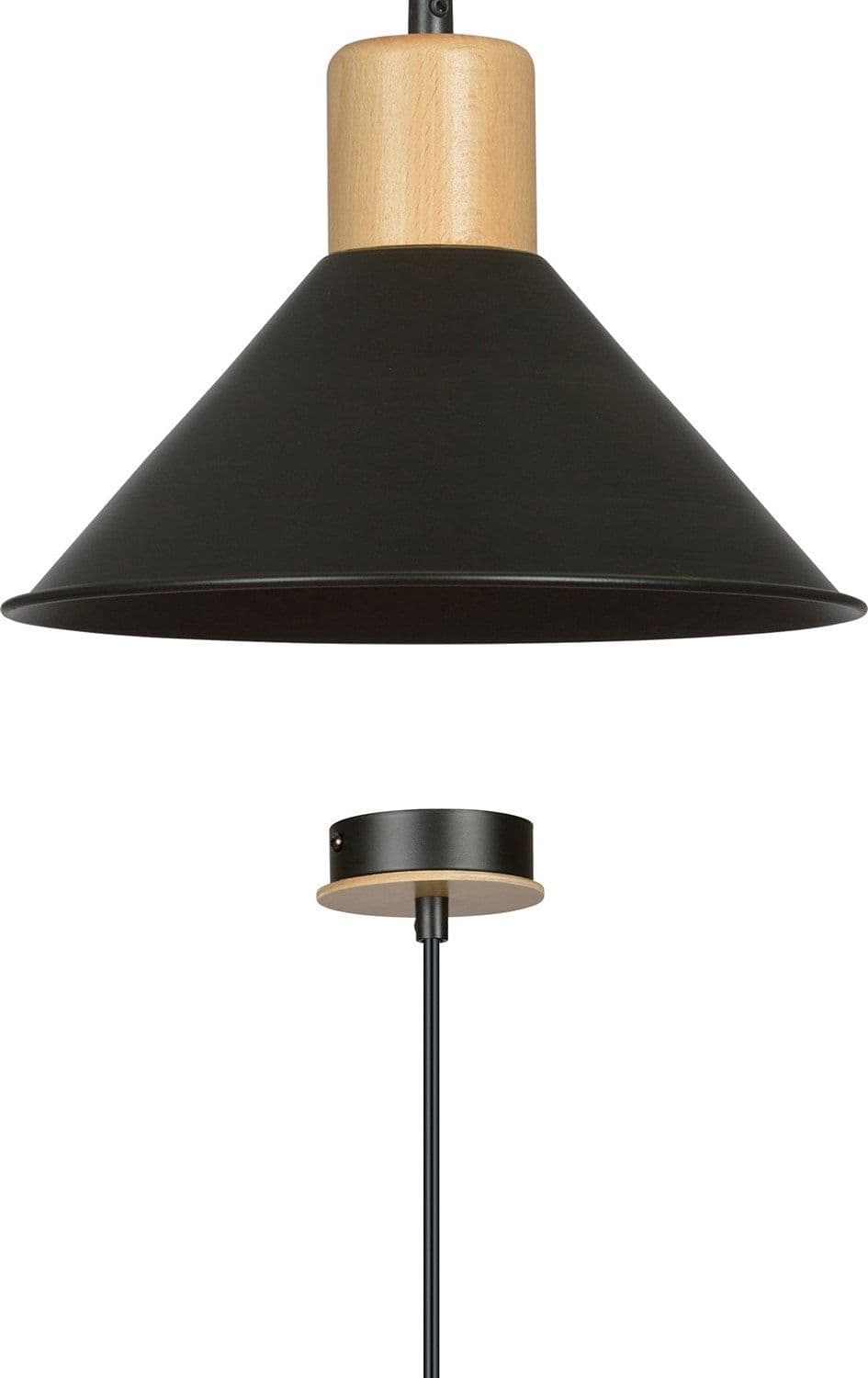 Sospensione Nordica 1 Luce Rowen In Acciaio Nero E Legno in Lampade a sospensione LuceArt - Montecorvino Pugliano, commercioVirtuoso.it