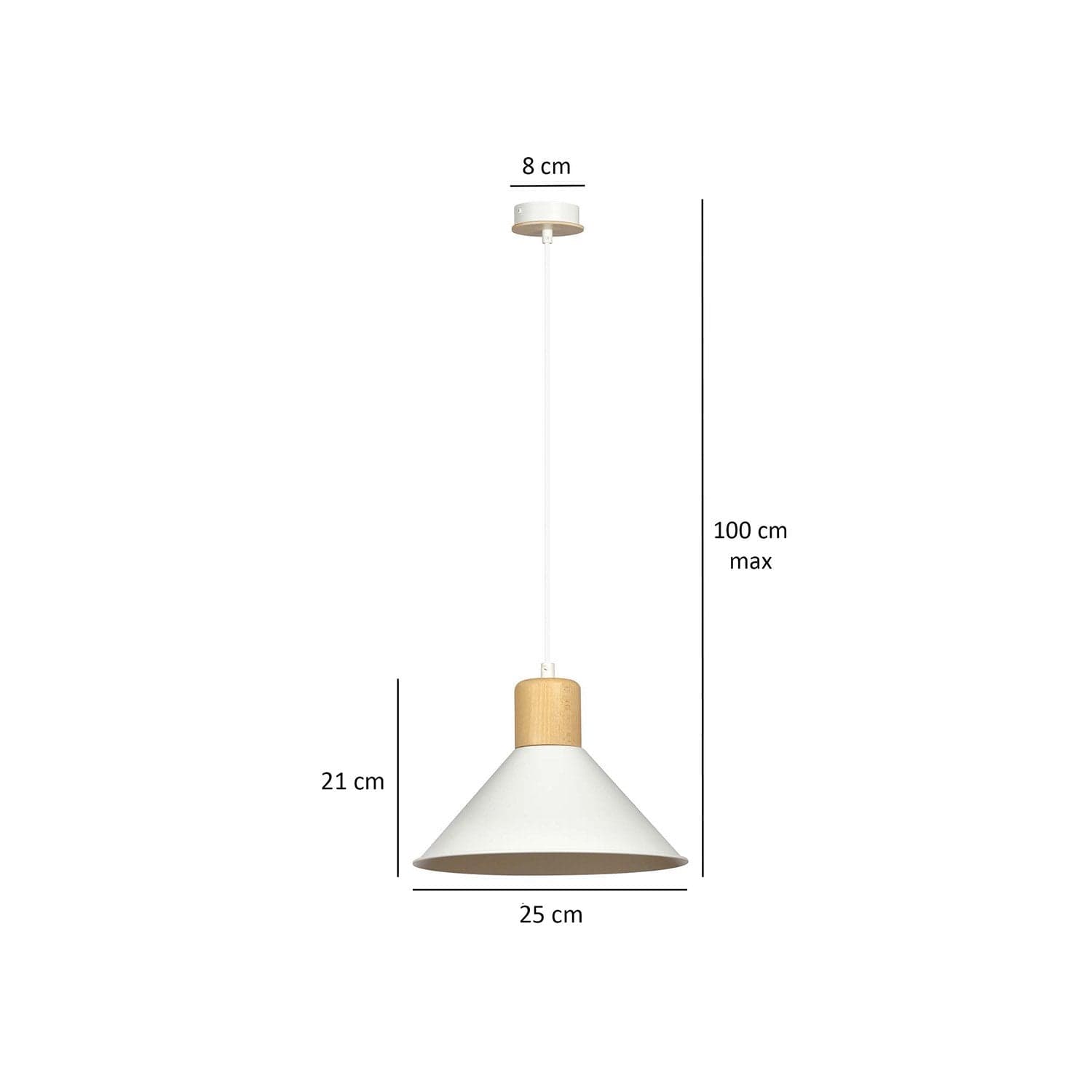 Sospensione Nordica 1 Luce Rowen In Acciaio Bianco E Legno in Lampade a sospensione LuceArt - Montecorvino Pugliano, commercioVirtuoso.it