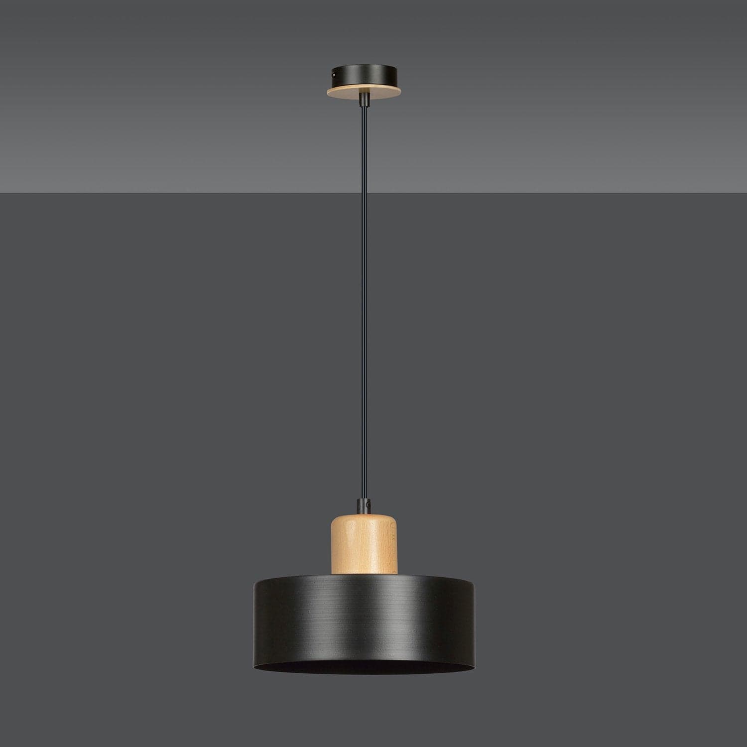 Sospensione Nordica 1 Luce Torin In Acciaio Nero E Legno in Lampade a sospensione LuceArt - Montecorvino Pugliano, commercioVirtuoso.it