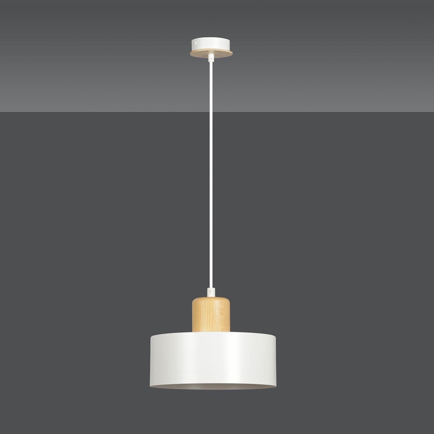 Sospensione Nordica 1 Luce Torin In Acciaio Bianco E Legno in Lampade a sospensione LuceArt - Montecorvino Pugliano, commercioVirtuoso.it