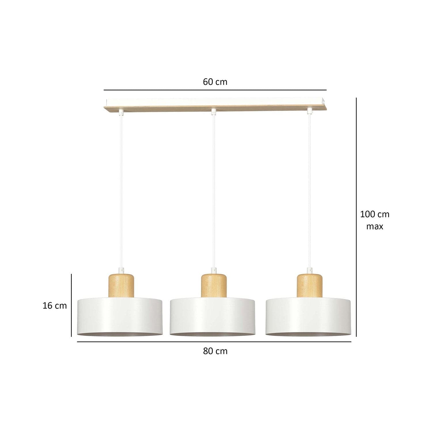 Sospensione Nordica 3 Luci Torin In Acciaio Bianco E Legno in Lampade a sospensione LuceArt - Montecorvino Pugliano, commercioVirtuoso.it
