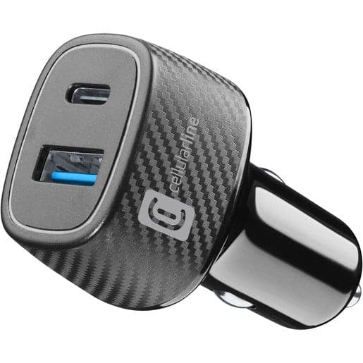 caricabatterie da auto usb + usb-c 32 watt 12/24V qualcom nero