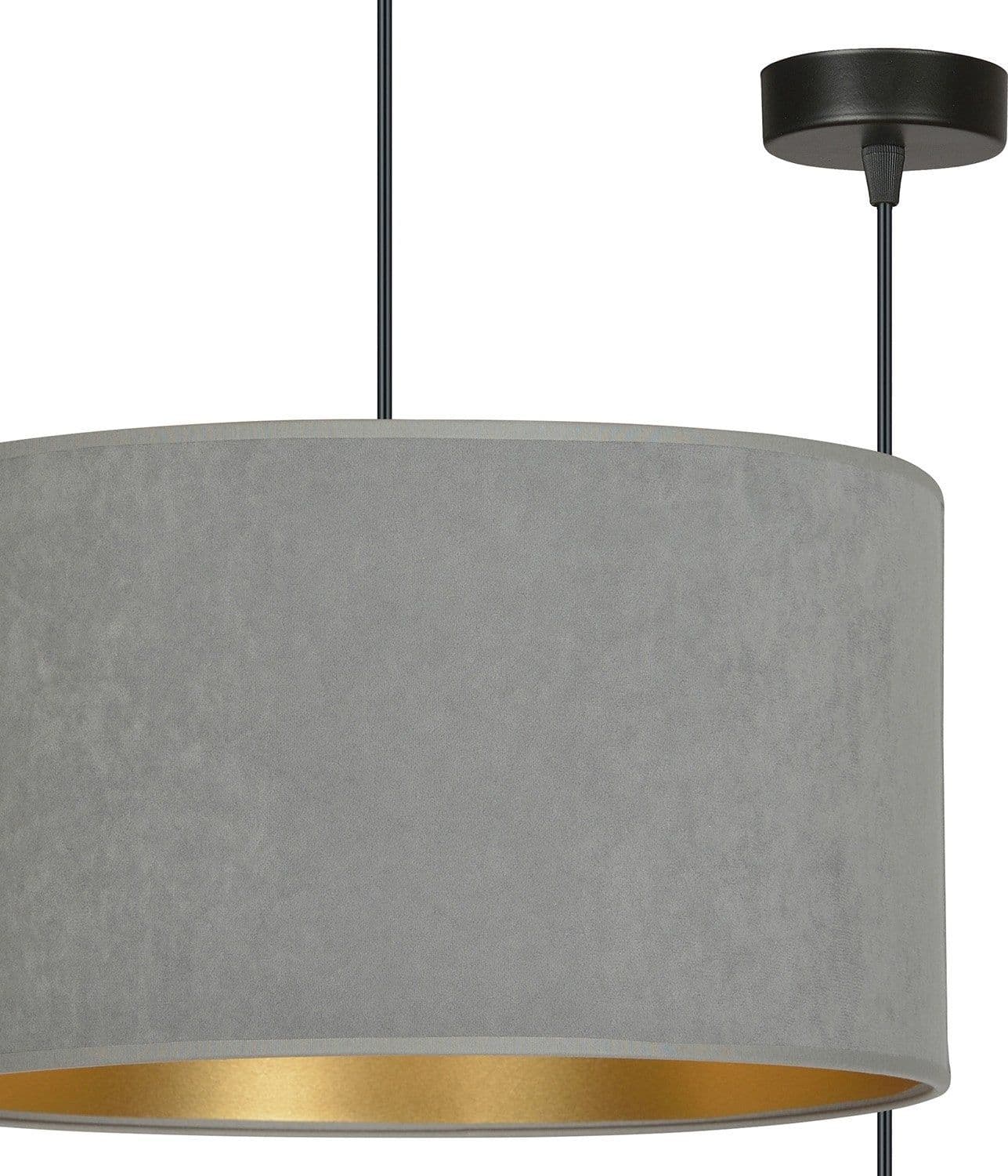 Sospensione 1 Luce Hilde In Acciaio Nero E Paralume In Tessuto Grigio in Lampade a sospensione LuceArt - Montecorvino Pugliano, commercioVirtuoso.it
