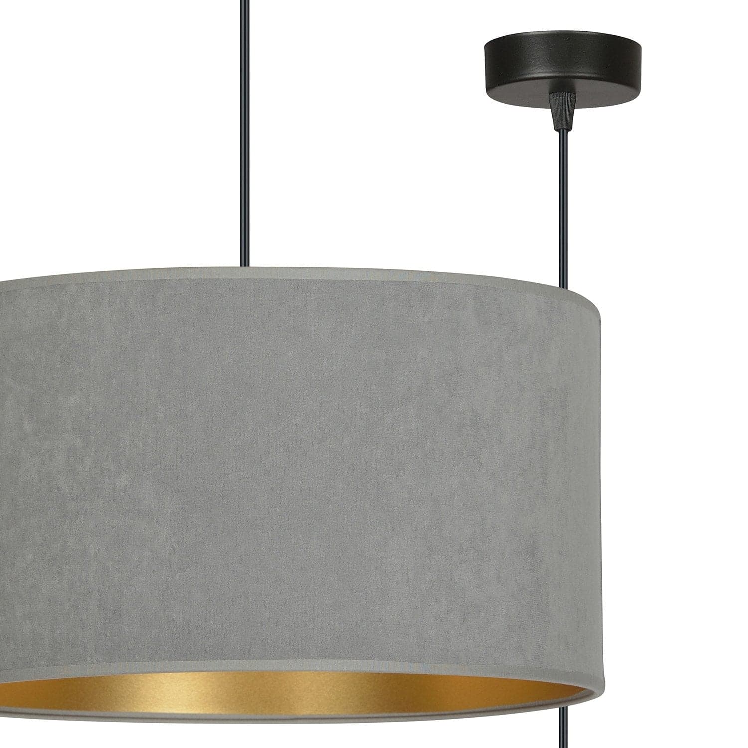 Sospensione 1 Luce Hilde In Acciaio Nero E Paralume In Tessuto Grigio in Lampade a sospensione LuceArt - Montecorvino Pugliano, commercioVirtuoso.it