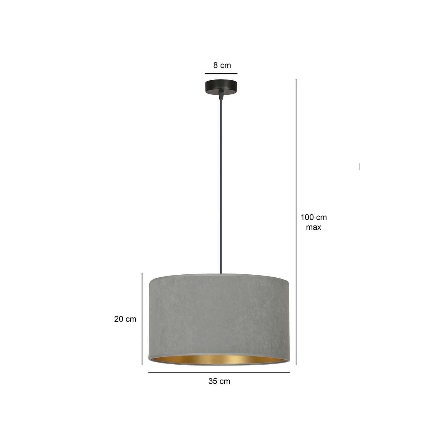 Sospensione 1 Luce Hilde In Acciaio Nero E Paralume In Tessuto Grigio in Lampade a sospensione LuceArt - Montecorvino Pugliano, commercioVirtuoso.it