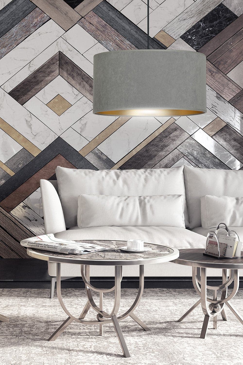 Sospensione 1 Luce Hilde In Acciaio Nero E Paralume In Tessuto Grigio in Lampade a sospensione LuceArt - Montecorvino Pugliano, commercioVirtuoso.it