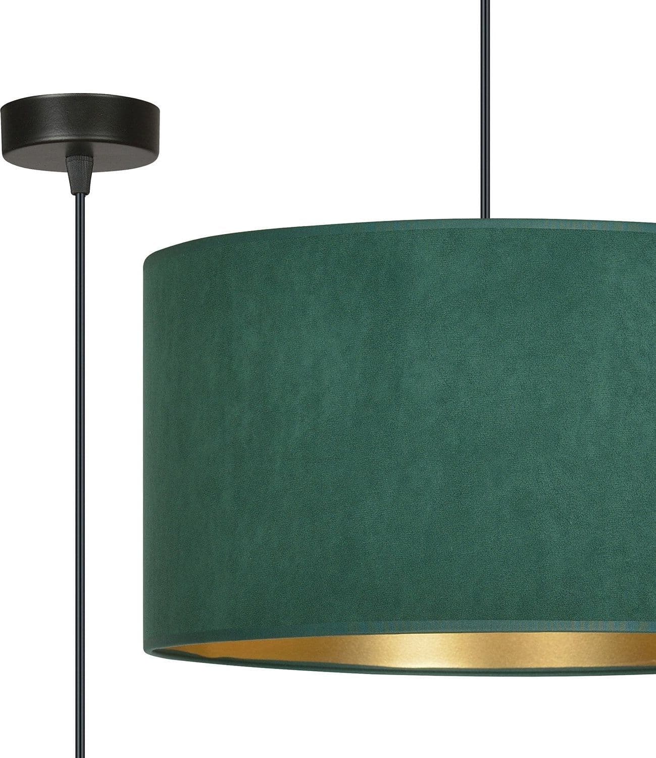 Sospensione 1 Luce Hilde In Acciaio Nero E Paralume In Tessuto Verde in Lampade a sospensione LuceArt - Montecorvino Pugliano, commercioVirtuoso.it