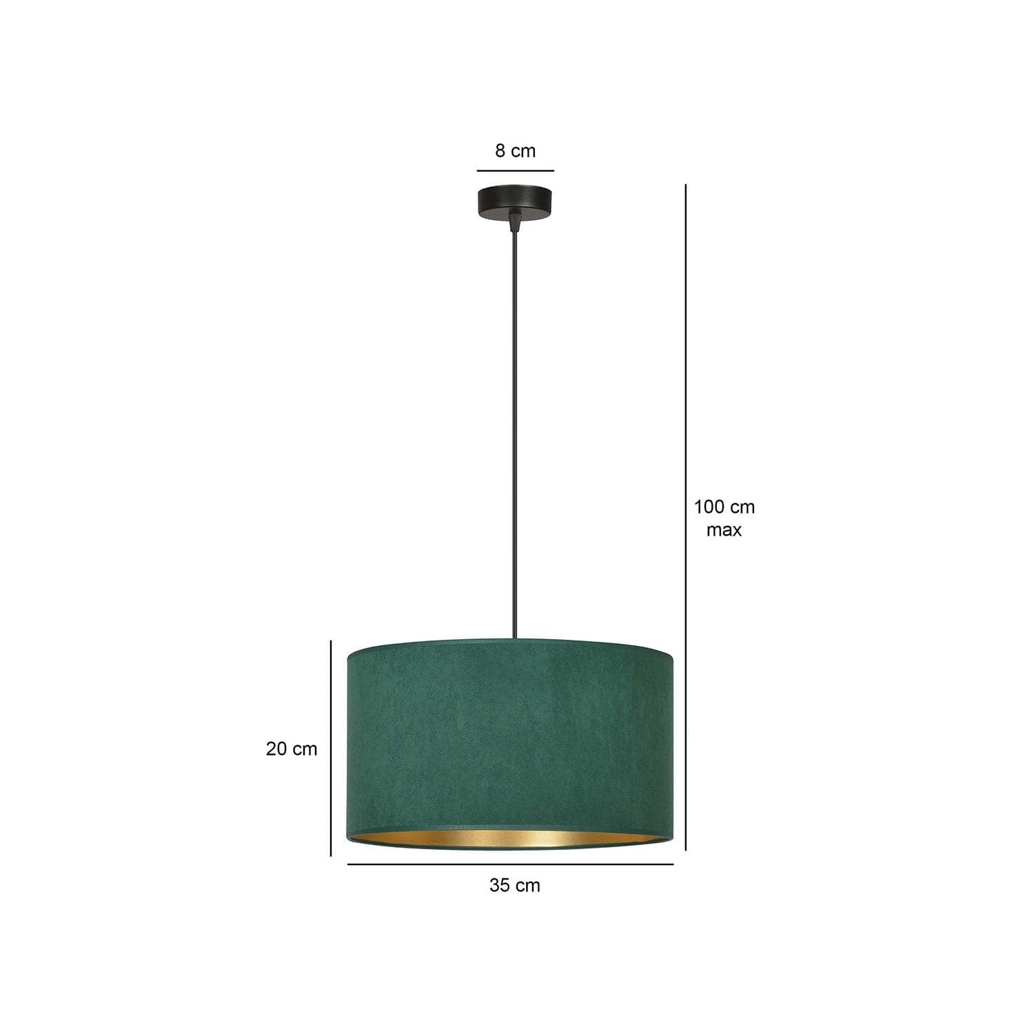 Sospensione 1 Luce Hilde In Acciaio Nero E Paralume In Tessuto Verde in Lampade a sospensione LuceArt - Montecorvino Pugliano, commercioVirtuoso.it