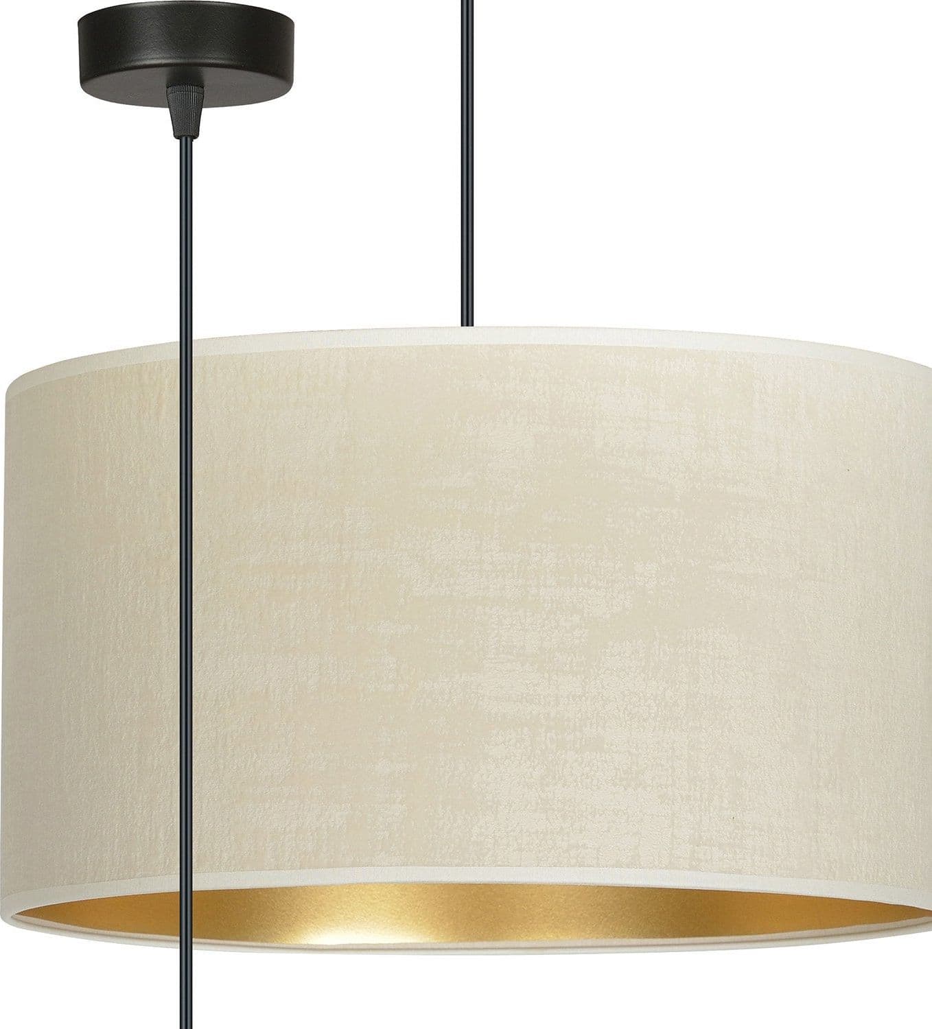 Sospensione 1 Luce Hilde In Acciaio Nero E Paralume In Tessuto Beige in Lampade a sospensione LuceArt - Montecorvino Pugliano, commercioVirtuoso.it