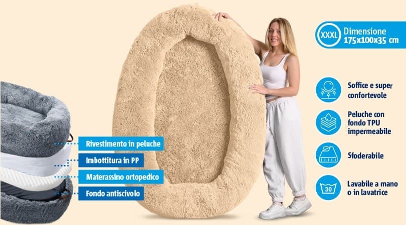 Cuccia pelosa super soft antistress per cani in Lettini 101 Market - Poggibonsi, commercioVirtuoso.it