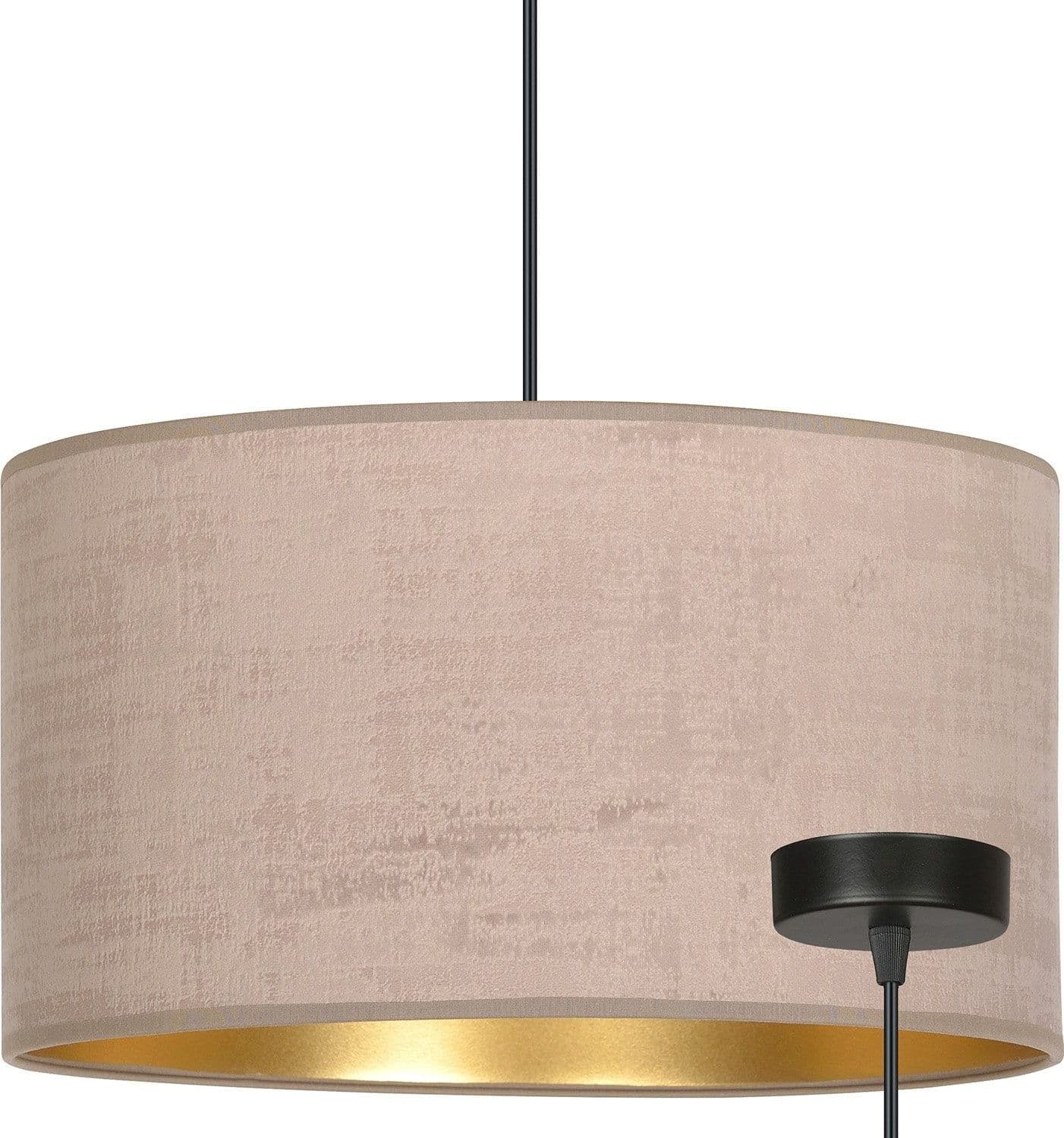 Sospensione 1 Luce Hilde In Acciaio Nero E Paralume In Tessuto Rosa in Lampade a sospensione LuceArt - Montecorvino Pugliano, commercioVirtuoso.it