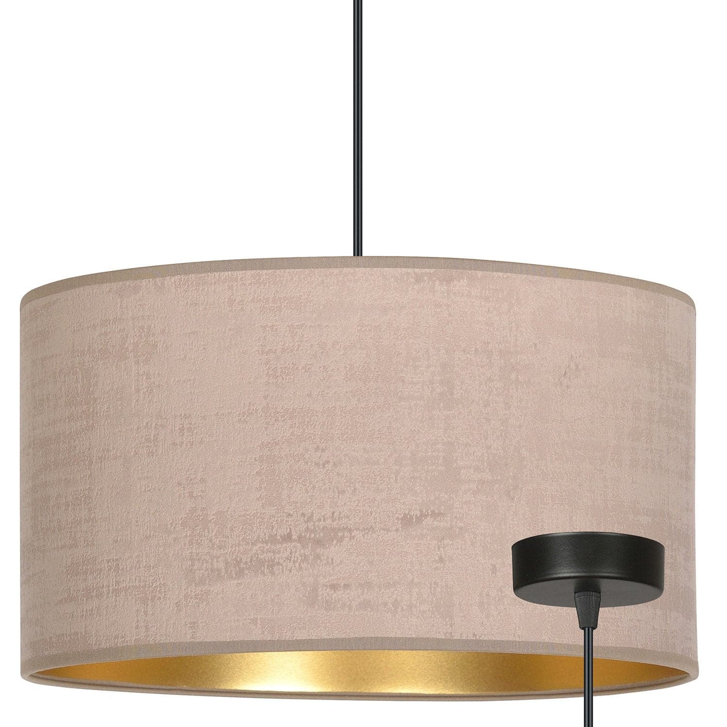 Sospensione 1 Luce Hilde In Acciaio Nero E Paralume In Tessuto Rosa in Lampade a sospensione LuceArt - Montecorvino Pugliano, commercioVirtuoso.it