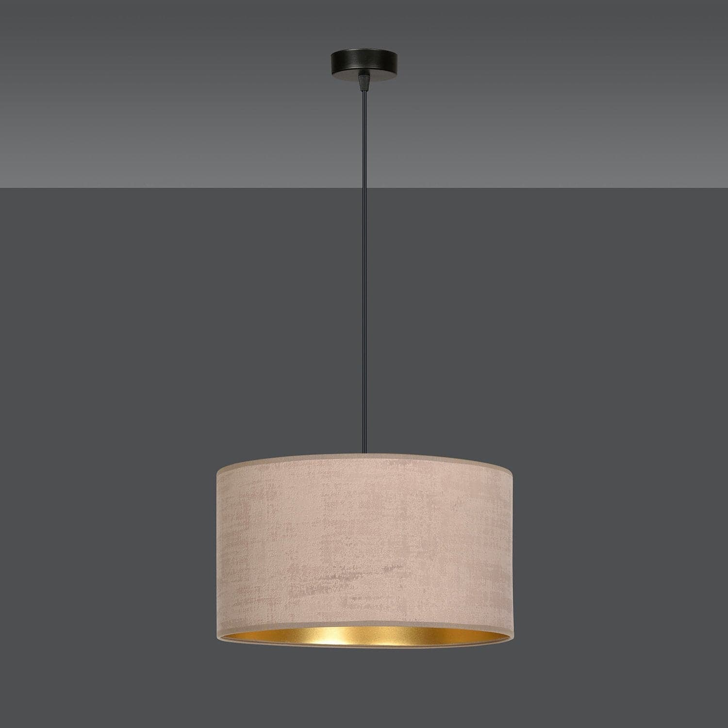 Sospensione 1 Luce Hilde In Acciaio Nero E Paralume In Tessuto Rosa in Lampade a sospensione LuceArt - Montecorvino Pugliano, commercioVirtuoso.it