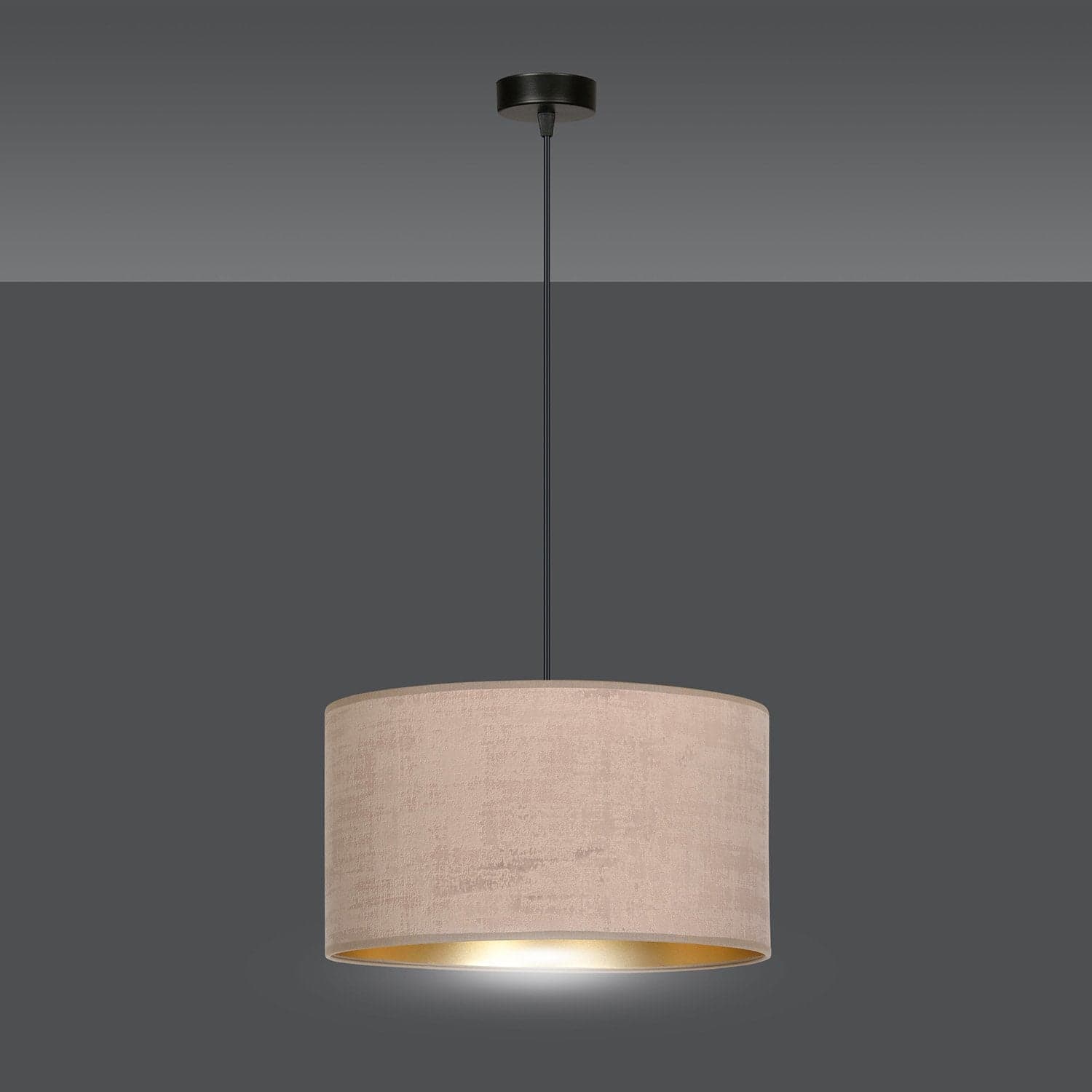Sospensione 1 Luce Hilde In Acciaio Nero E Paralume In Tessuto Rosa in Lampade a sospensione LuceArt - Montecorvino Pugliano, commercioVirtuoso.it