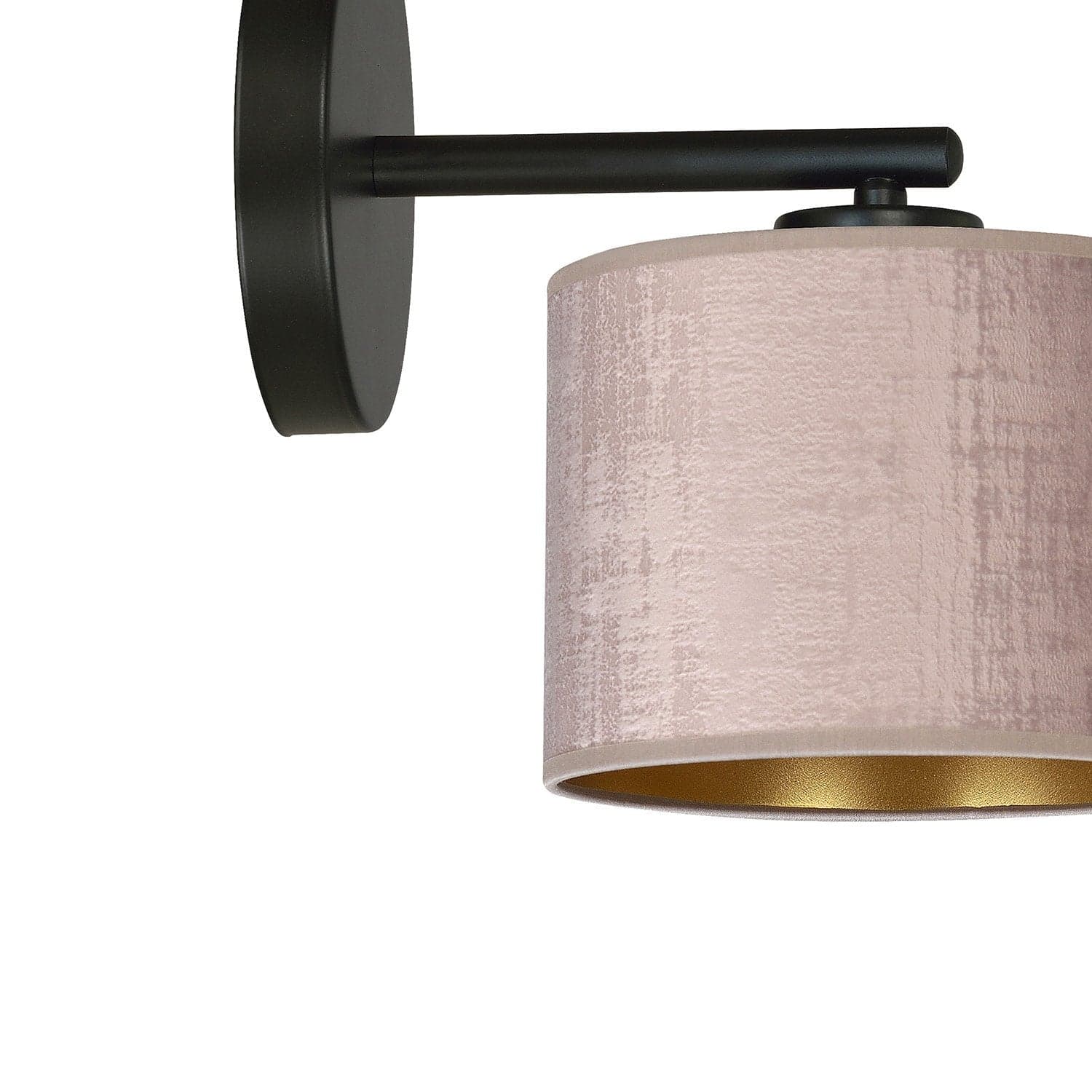 Applique 1 Luce Hilde In Acciaio Nero E Paralume In Tessuto Rosa in Lampade a sospensione LuceArt - Montecorvino Pugliano, commercioVirtuoso.it