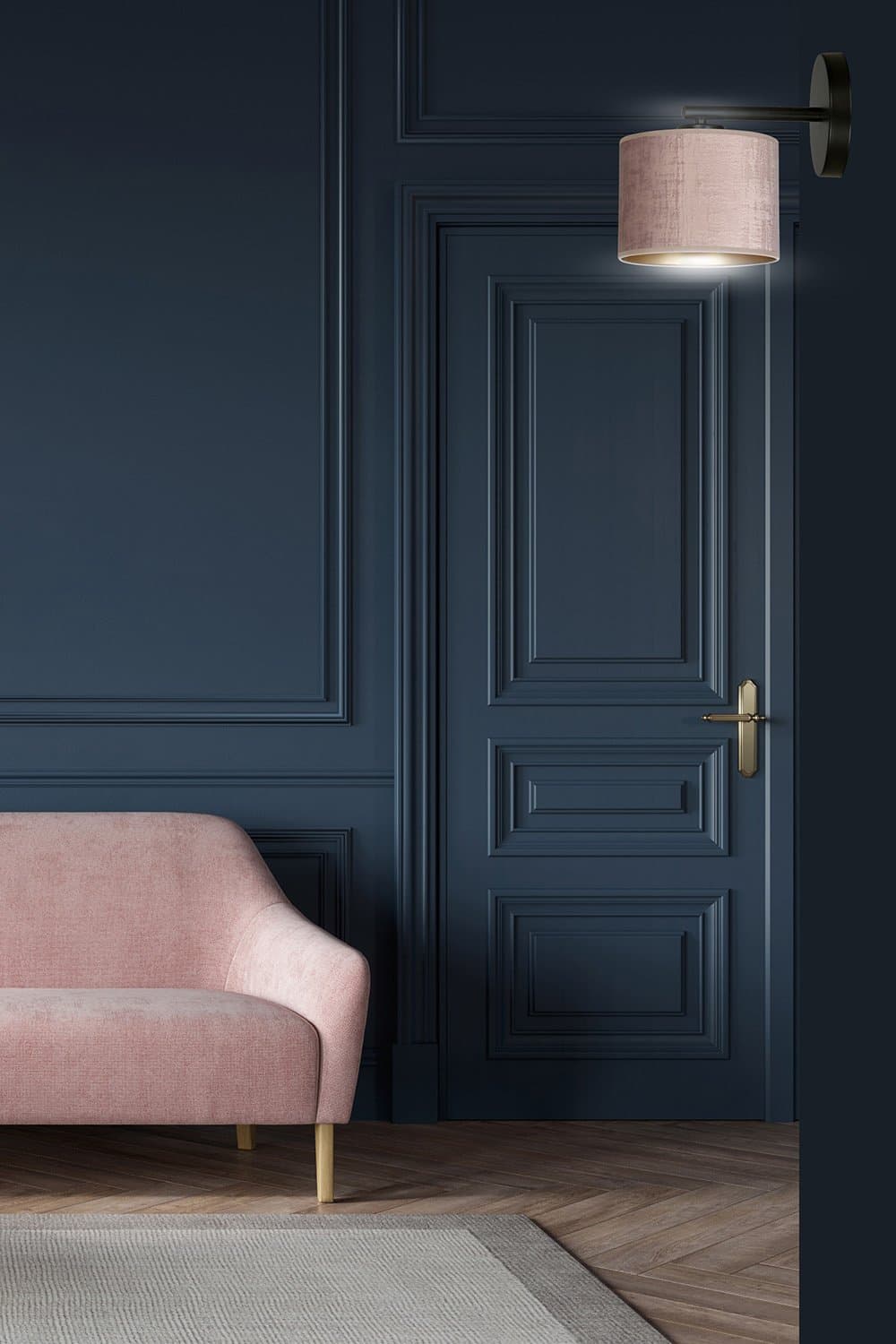 Applique 1 Luce Hilde In Acciaio Nero E Paralume In Tessuto Rosa in Lampade a sospensione LuceArt - Montecorvino Pugliano, commercioVirtuoso.it