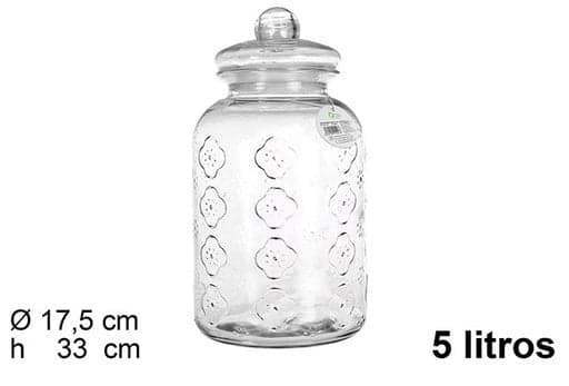 Barattolo di vetro ermetico amapola 5l