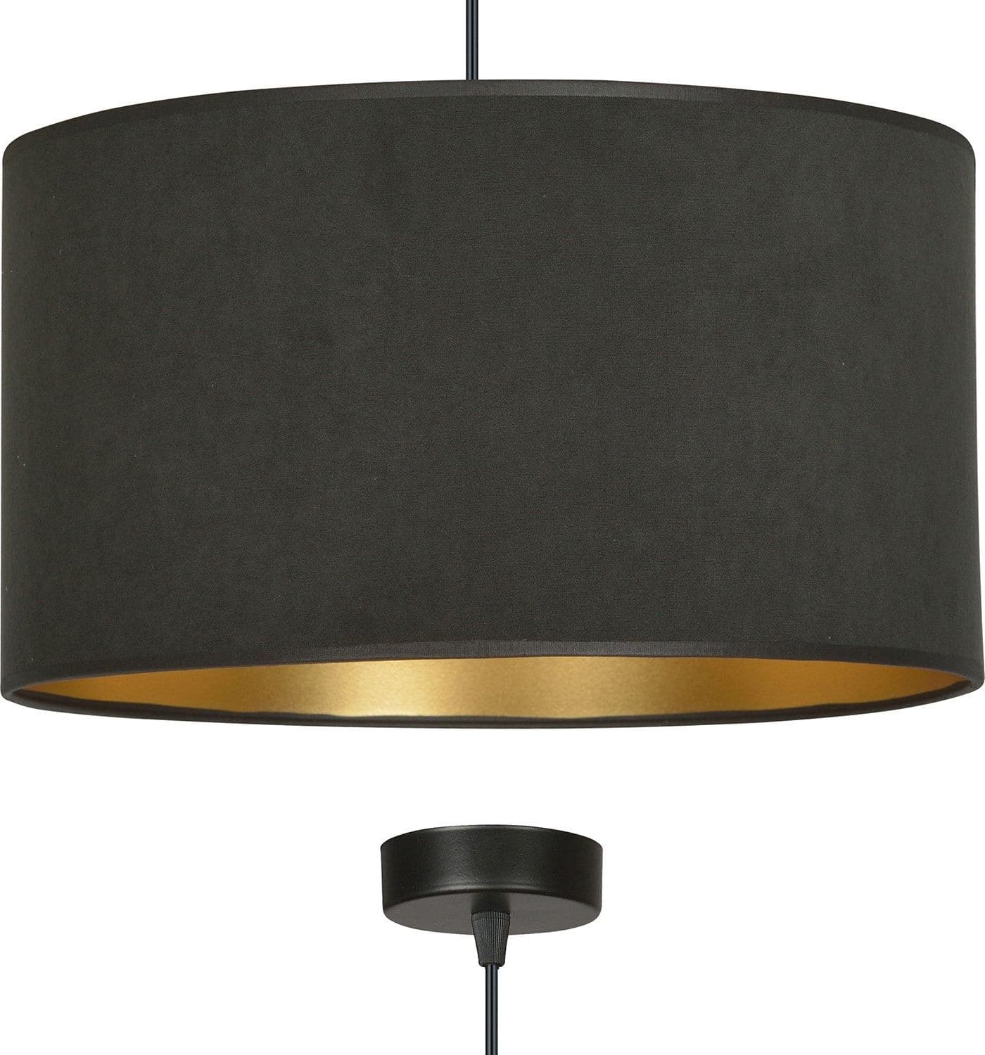 Sospensione 1 Luce Hilde In Acciaio Nero E Paralume In Tessuto Nero in Lampade a sospensione LuceArt - Montecorvino Pugliano, commercioVirtuoso.it