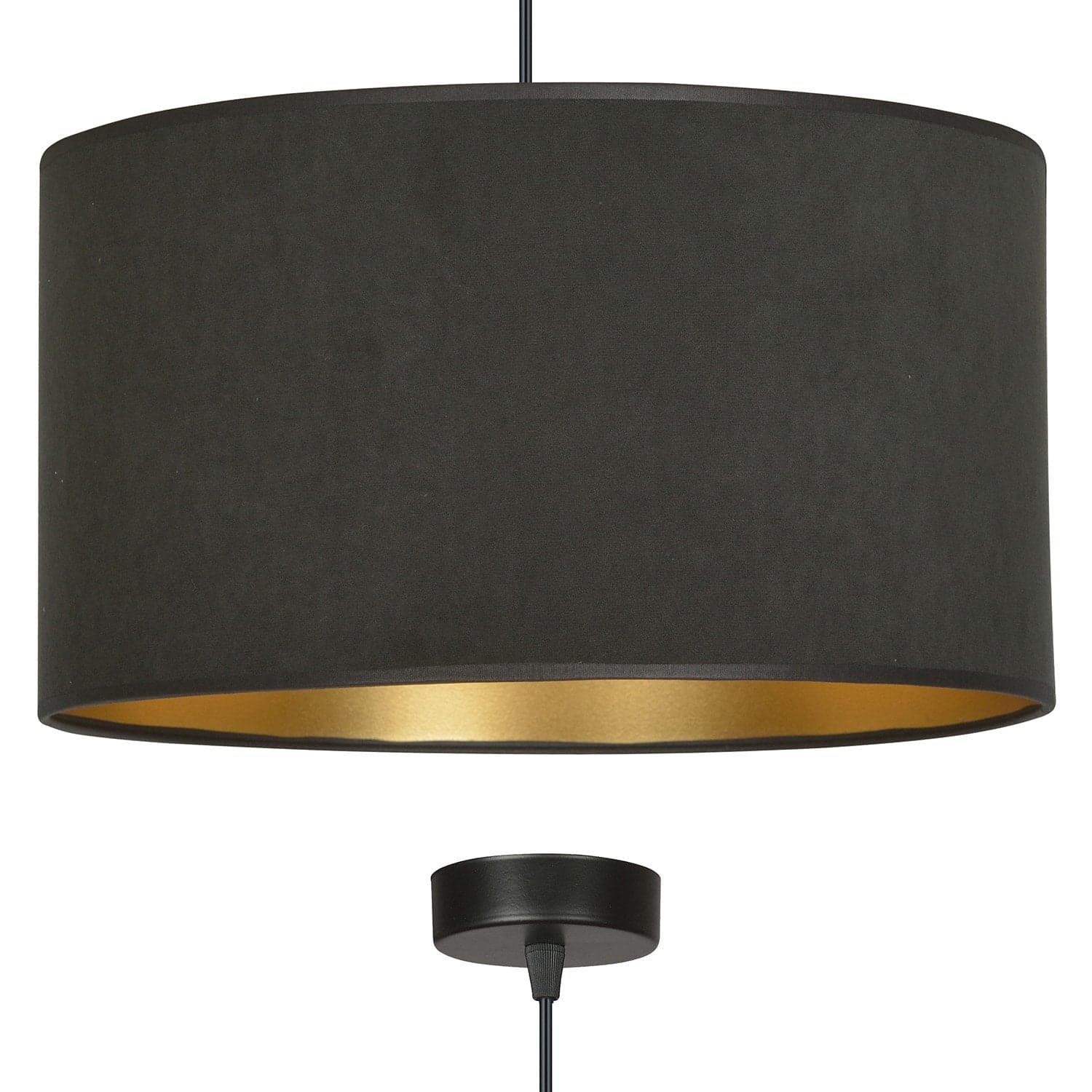 Sospensione 1 Luce Hilde In Acciaio Nero E Paralume In Tessuto Nero in Lampade a sospensione LuceArt - Montecorvino Pugliano, commercioVirtuoso.it