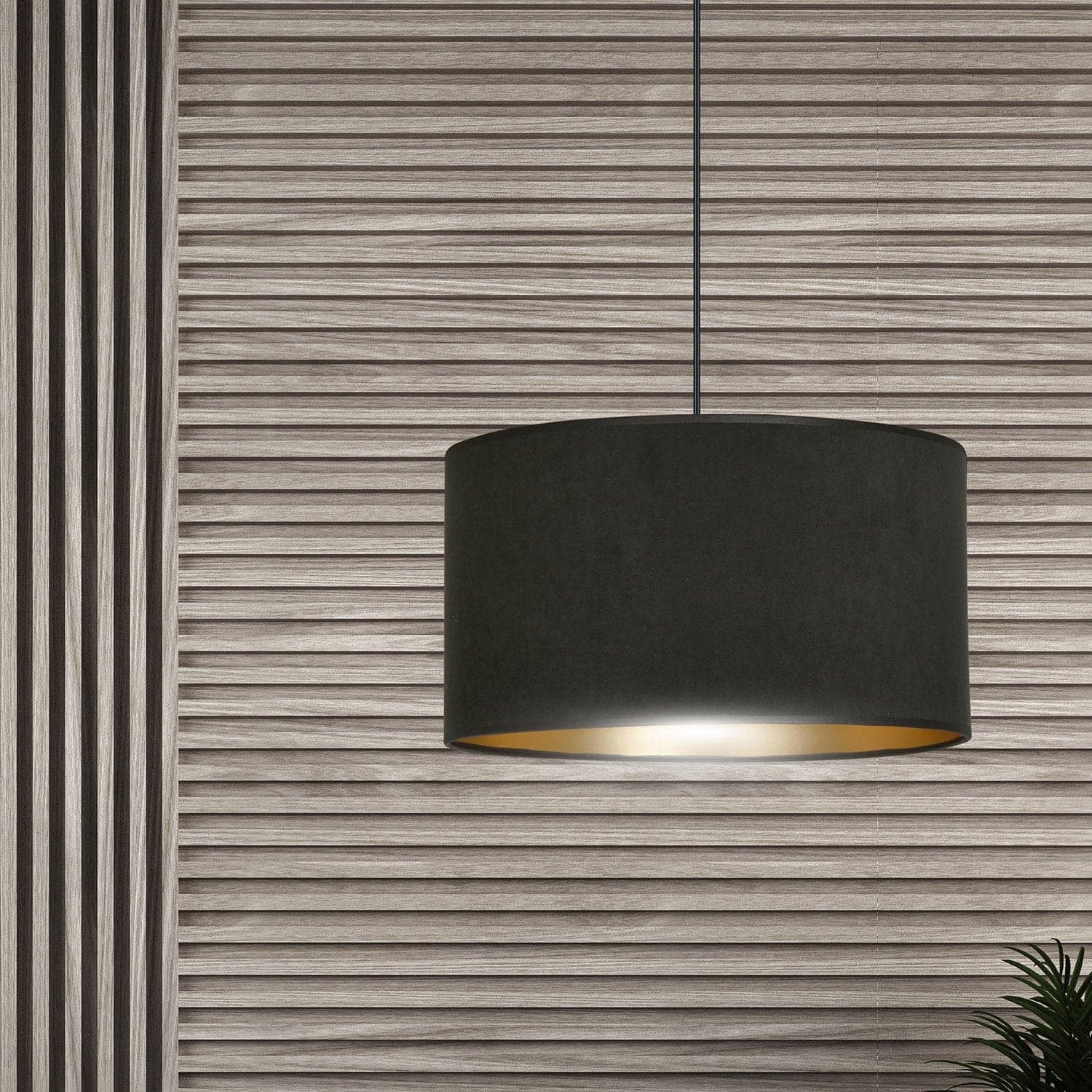 Sospensione 1 Luce Hilde In Acciaio Nero E Paralume In Tessuto Nero in Lampade a sospensione LuceArt - Montecorvino Pugliano, commercioVirtuoso.it