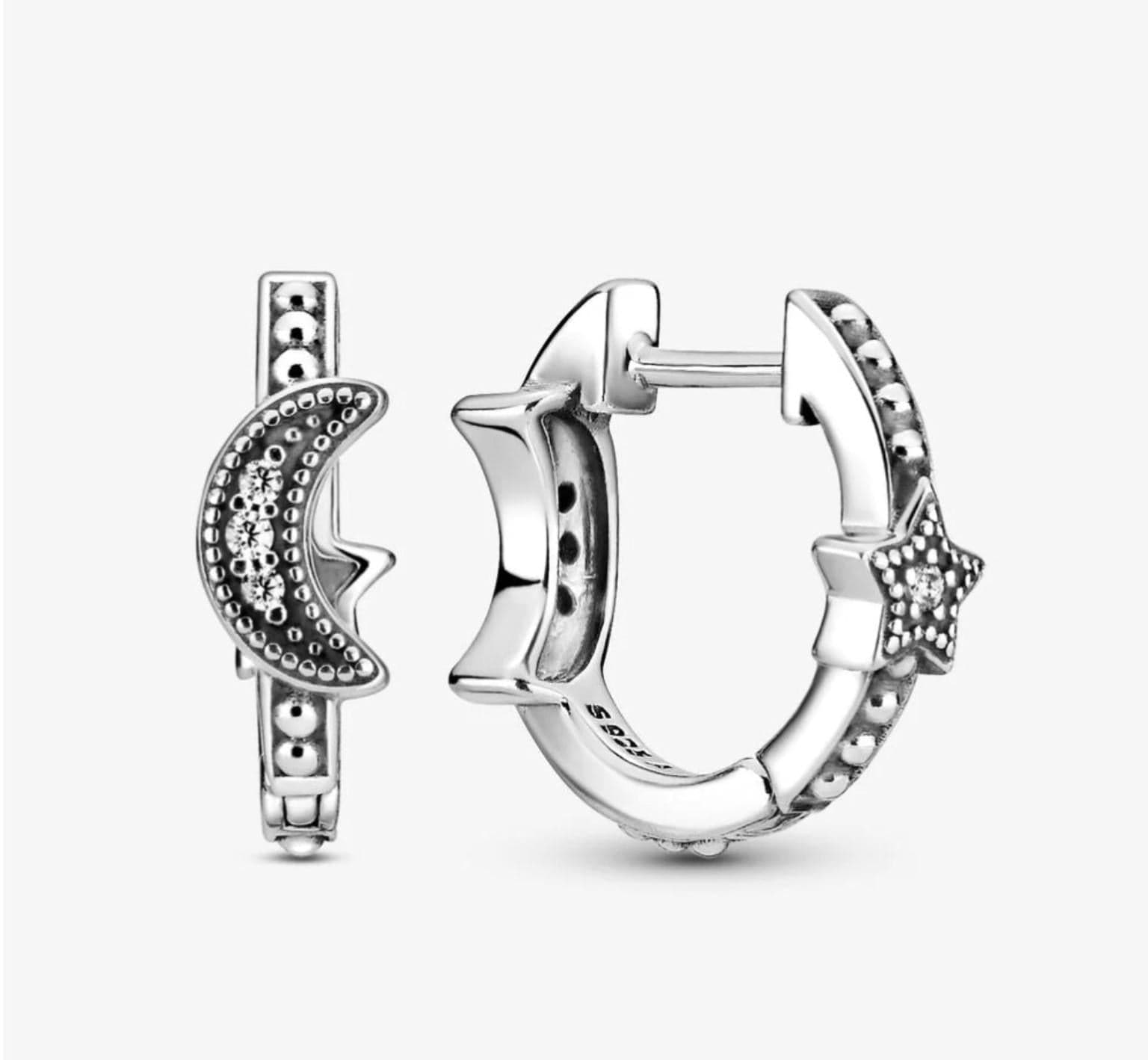 Pandora - Orecchini a Cerchio con Sfere Falce di Luna e Stelle in Orecchini Alba Gioielli - Casoria, commercioVirtuoso.it