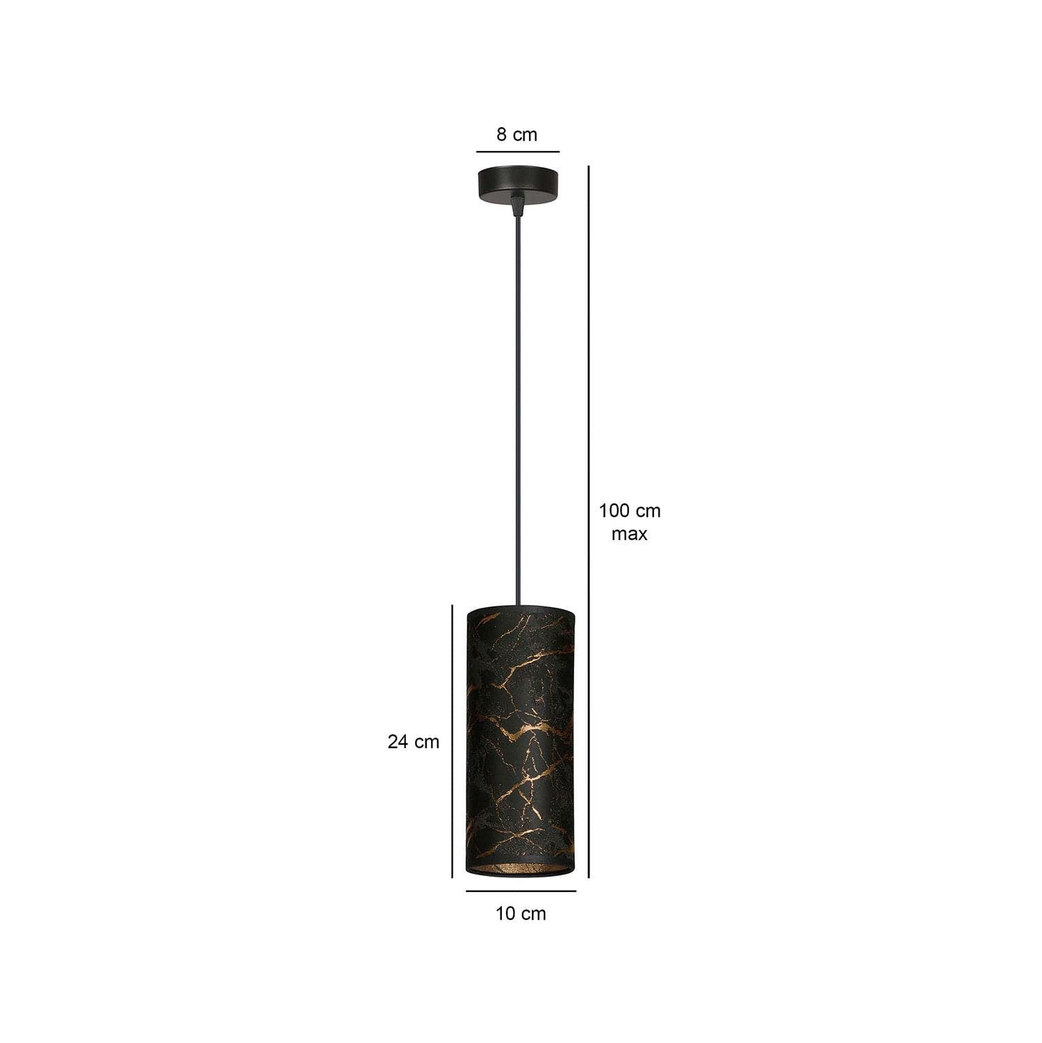 Sospensione 1 Luce Karli In Acciaio Nero E Paralume Effetto Marmo Dorato in Lampade a sospensione LuceArt - Montecorvino Pugliano, commercioVirtuoso.it