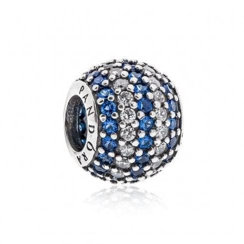 Pandora - Charm Sfera in Pavè Righe Blu