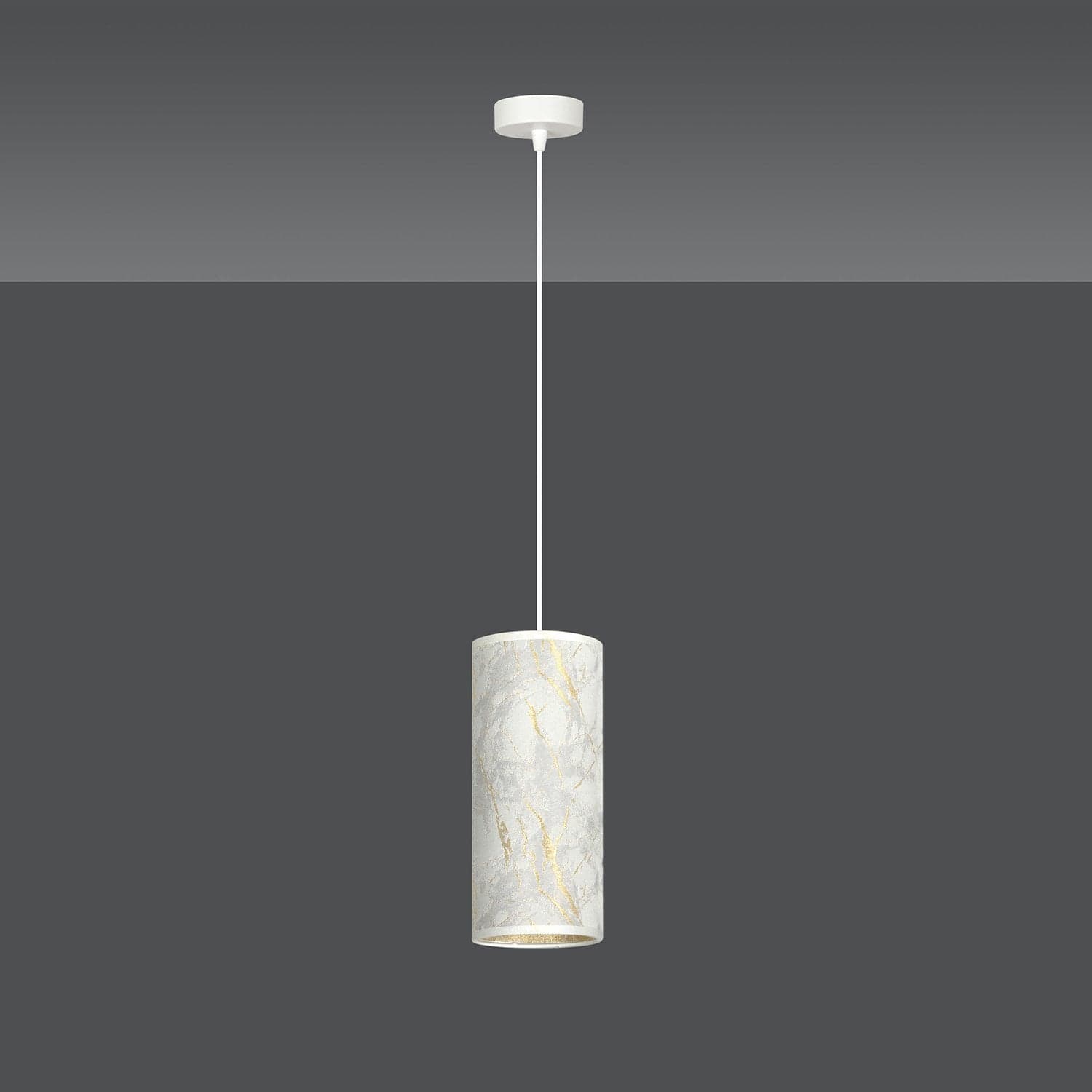 Sospensione 1 Luce Karli In Acciaio Bianco E Paralume Effetto Marmo Dorato in Lampade a sospensione LuceArt - Montecorvino Pugliano, commercioVirtuoso.it