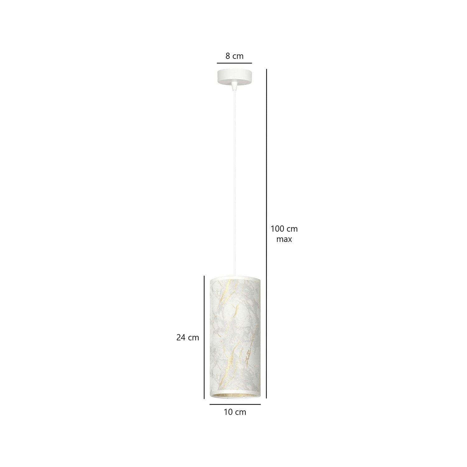 Sospensione 1 Luce Karli In Acciaio Bianco E Paralume Effetto Marmo Dorato in Lampade a sospensione LuceArt - Montecorvino Pugliano, commercioVirtuoso.it