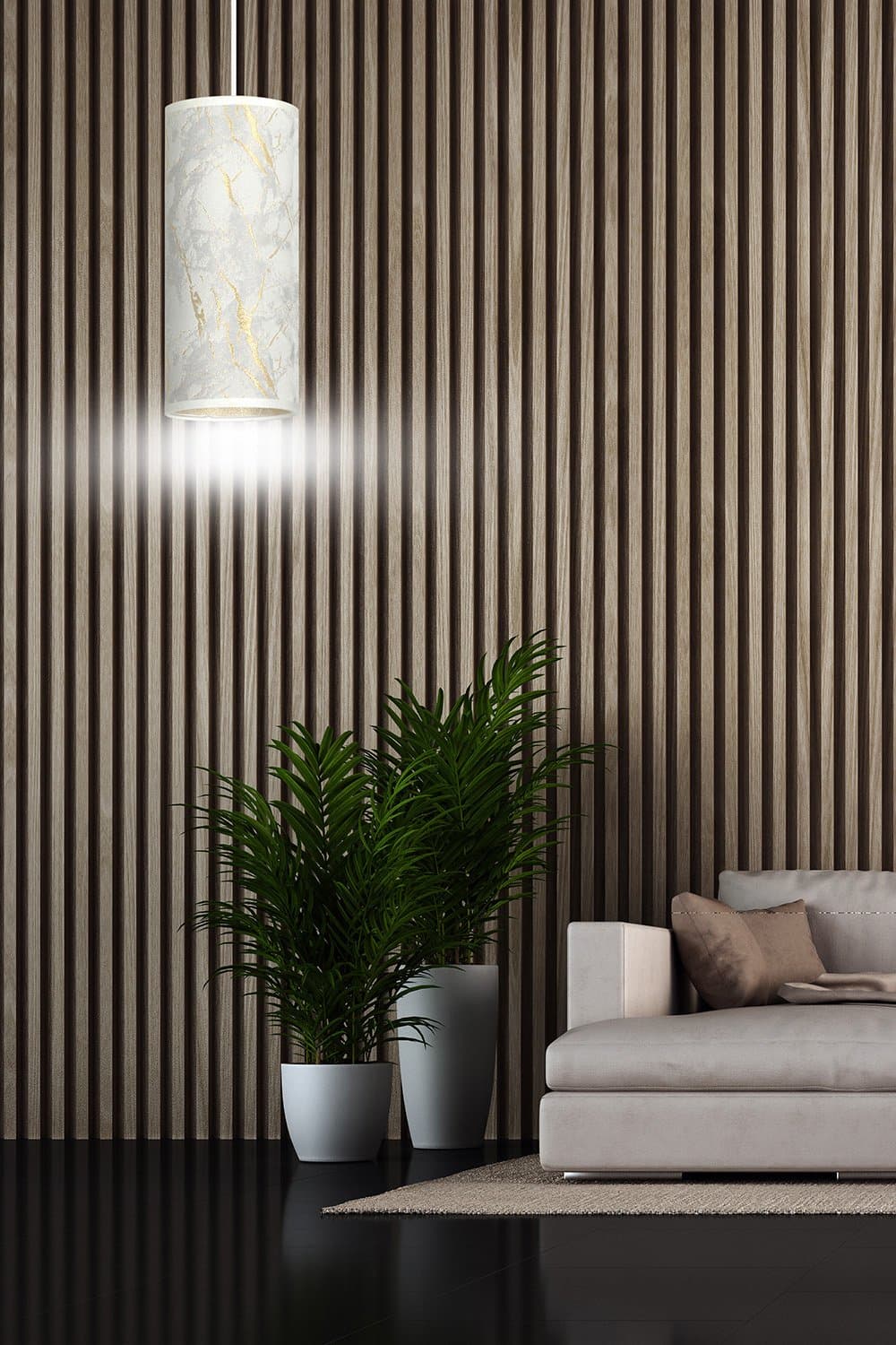 Sospensione 1 Luce Karli In Acciaio Bianco E Paralume Effetto Marmo Dorato in Lampade a sospensione LuceArt - Montecorvino Pugliano, commercioVirtuoso.it