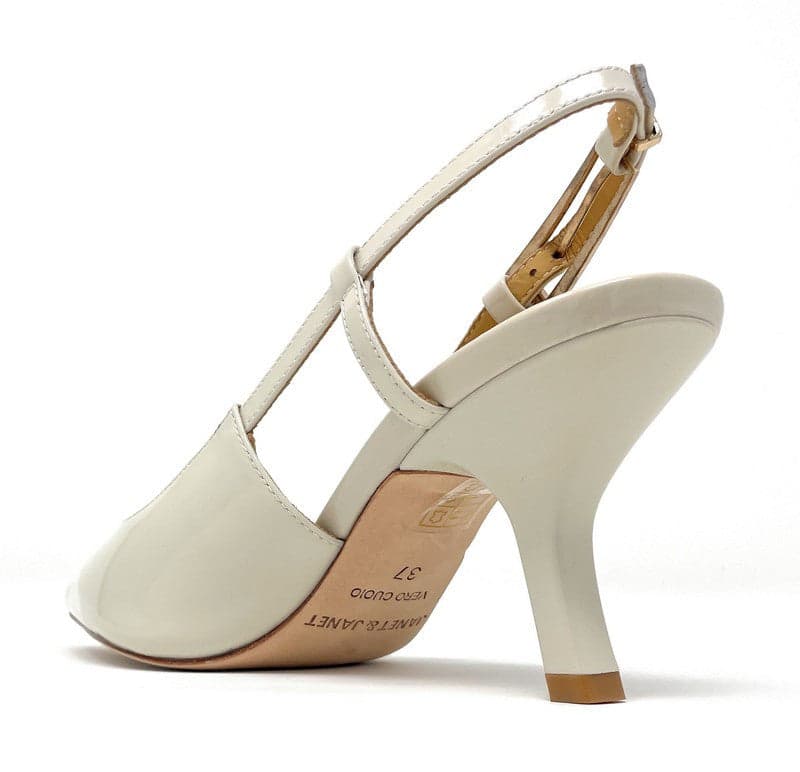 Janet & Janet slingback in pelle verniciata beige J100 BEIGE 99 in Scarpe col tacco Teresi Calzature - Marsala, commercioVirtuoso.it