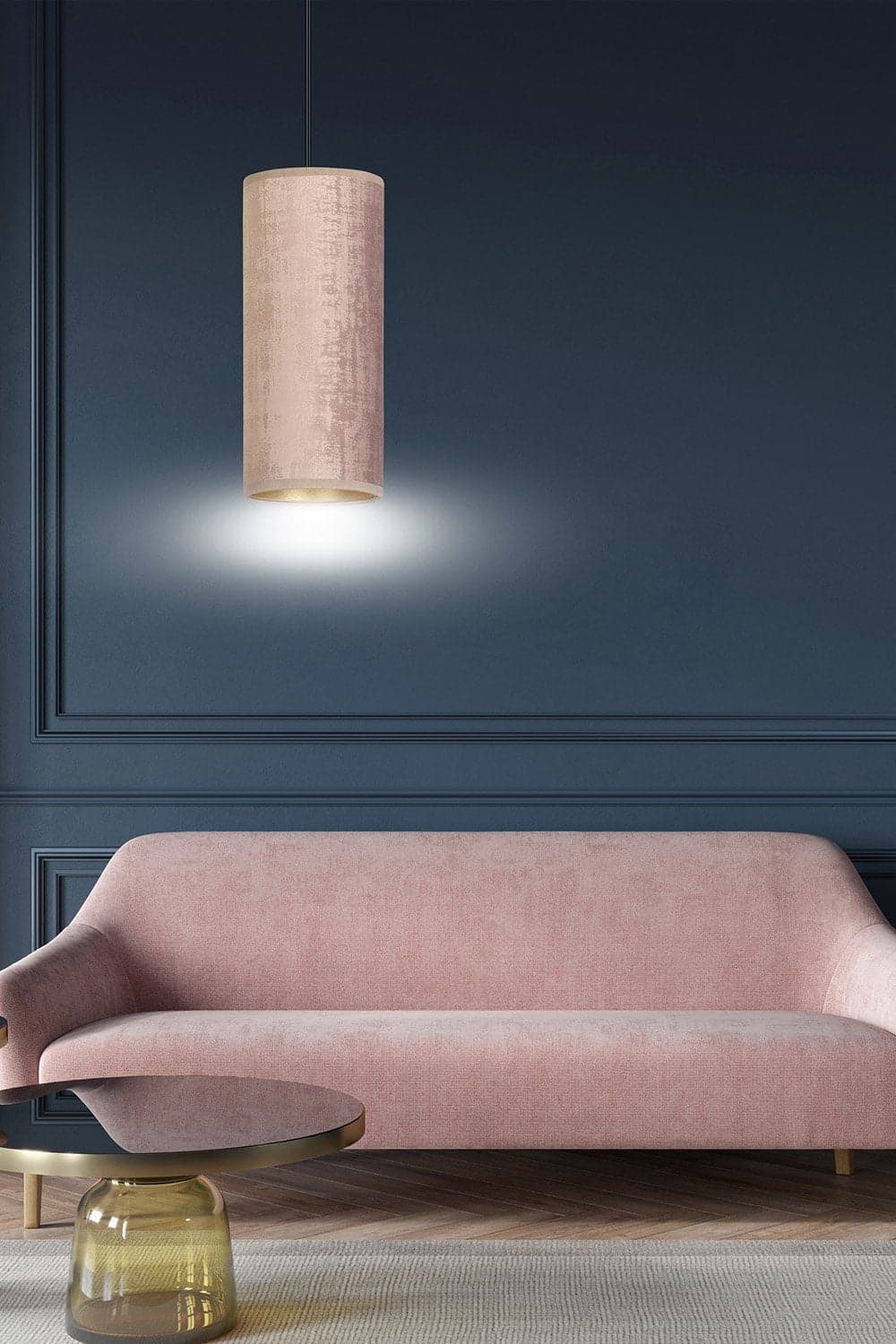Sospensione 1 Luce Bente In Acciaio Nero E Paralume Rosa E Oro in Lampade a sospensione LuceArt - Montecorvino Pugliano, commercioVirtuoso.it