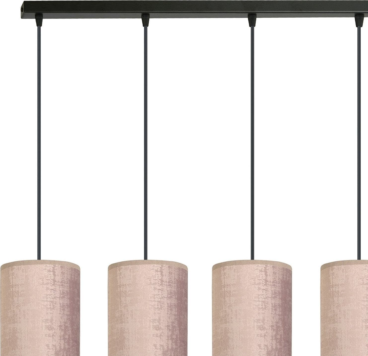 Sospensione 4 Luci Bente In Acciaio Nero E Paralumi Rosa E Oro in Lampade a sospensione LuceArt - Montecorvino Pugliano, commercioVirtuoso.it